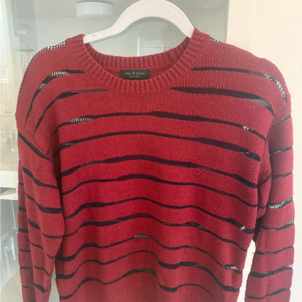 Rag & Bone women’s Red Striped Sweater - Picture 1 of 5